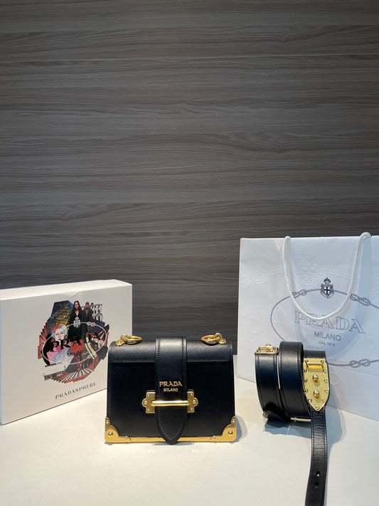 PRADA/Shoulder bag/Catwalk style/Saffiano leather with Nappa leather hardware/Pionniere handbag
