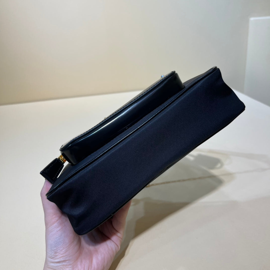 PRADA/ Recycled nylon and leather / Handbag/ Mini / Women's/ Black