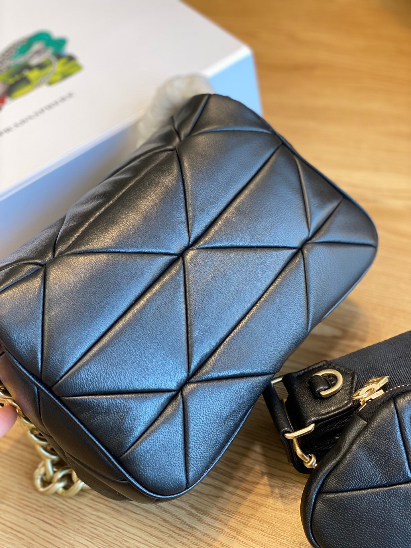 PRADA /Triangle Logo/Shoulder Bag/Ladies/Black
