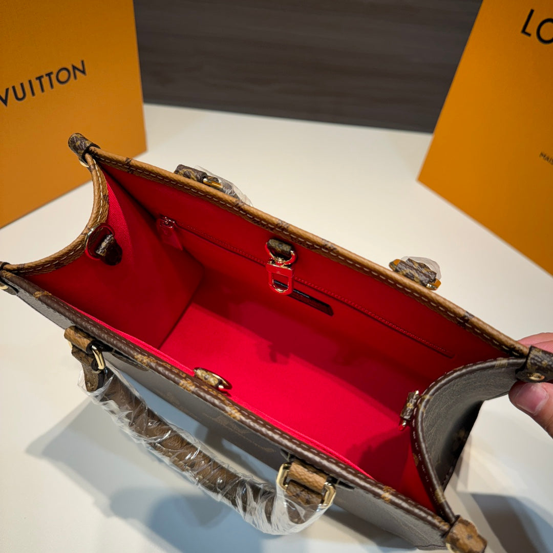 Louis Vuitton/ On the go / Small / Tote bag / Brown