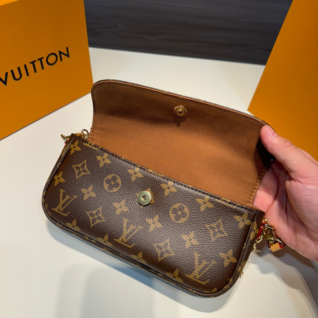 LOUIS VUITTON/ IVY/ Coated Canvas/ Baguette/ Underarm Bag/ Handbag/ Shoulder Bag/ Ladies/ Brown
